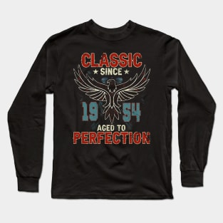 70th Birthday Gift for Men Classic 1954 Aged to Perfection Long Sleeve T-Shirt